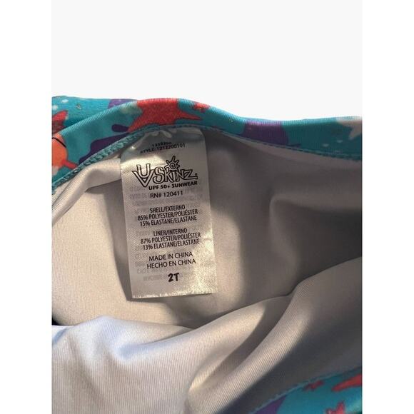 UV Skinz Toddler Girl Size 2 Rash Guard Swim Set with Hat Good used condition Pu - Picture 8 of 10